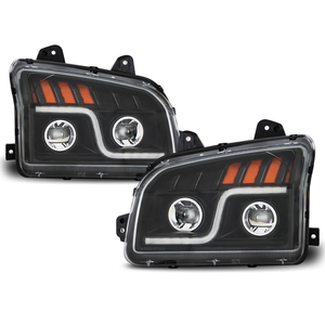 Conjunto de faros delanteros LED negros para Kenworth T880 2014-2022